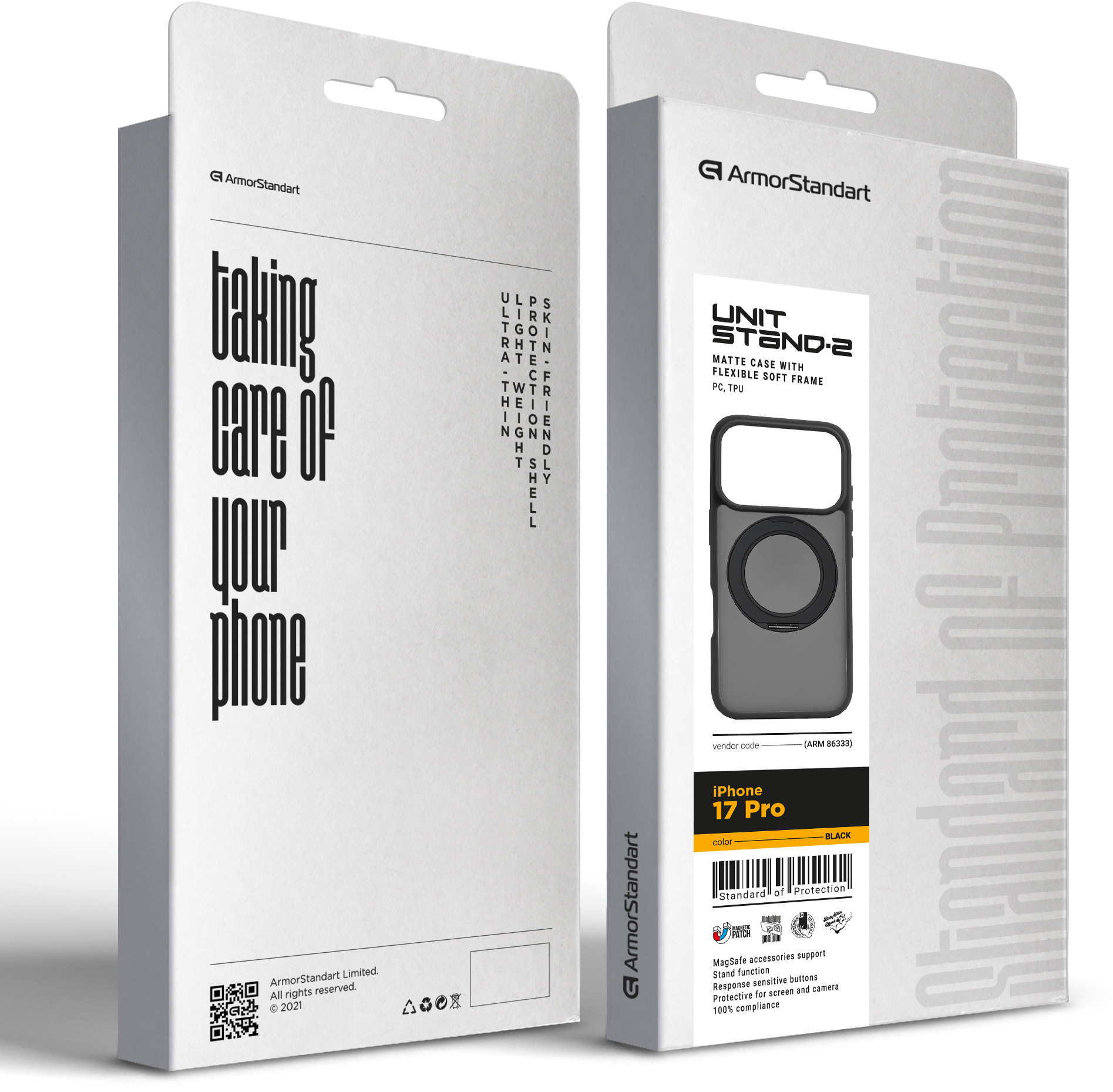 Чохол ArmorStandart Unit Stand2 для Apple iPhone 17 Pro Black (ARM86333)фото3