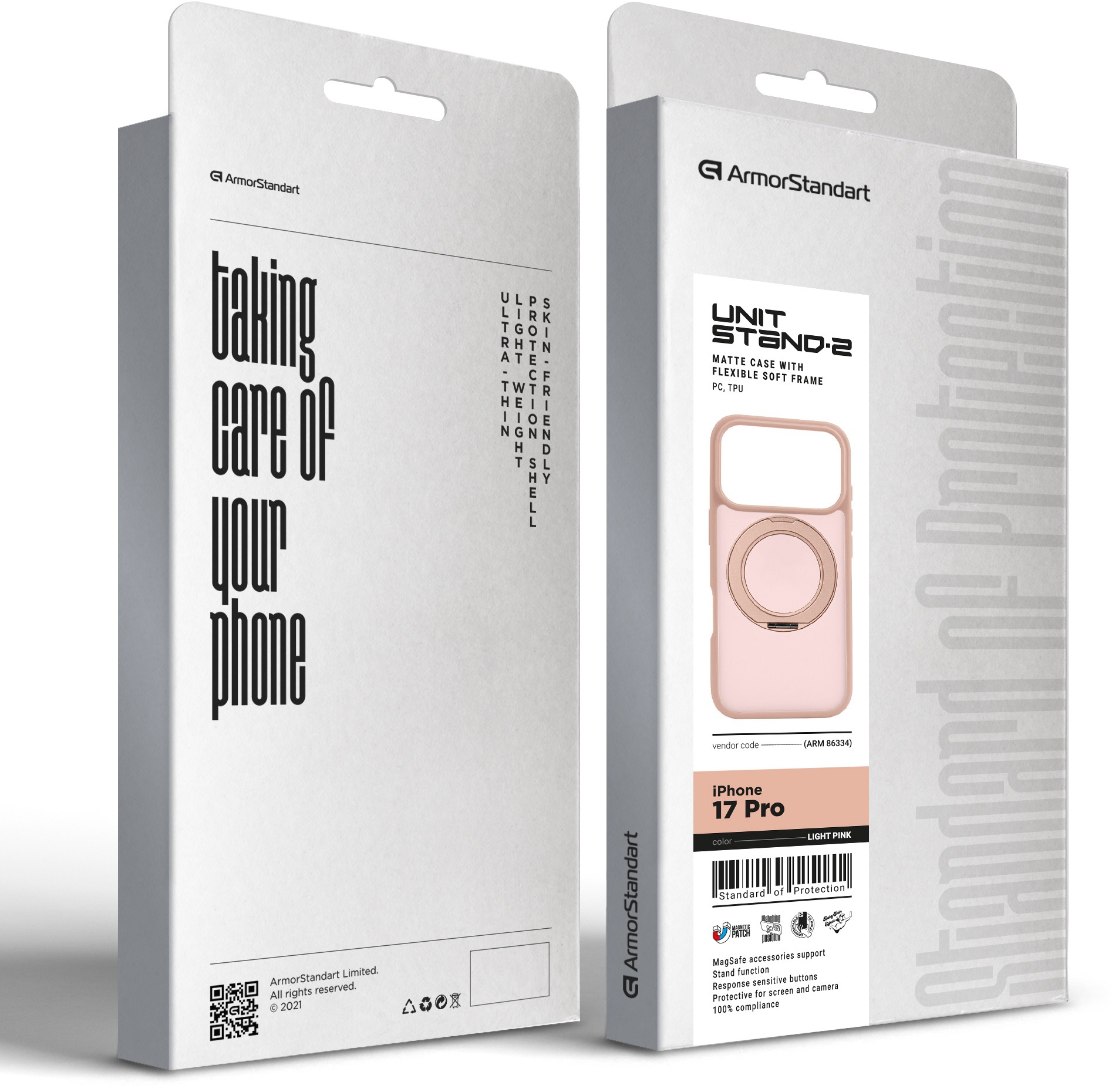 Чехол ArmorStandart Unit Stand2 для Apple iPhone 17 Pro Light Pink (ARM86334) фото 3