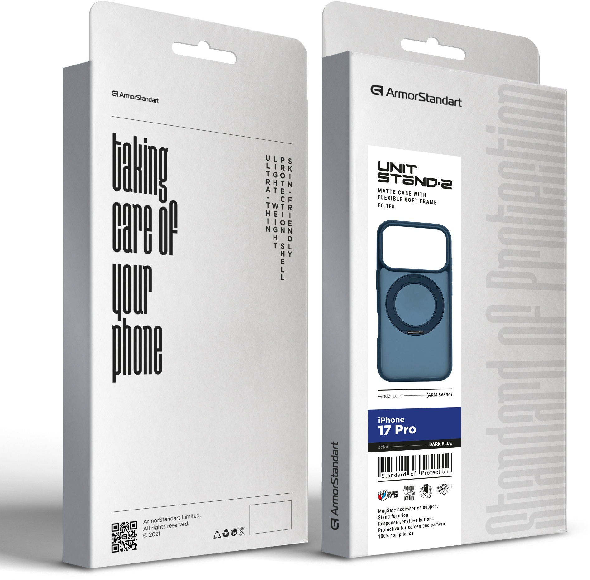Чехол ArmorStandart Unit Stand2 для Apple iPhone 17 Pro Dark Blue (ARM86336) фото 3