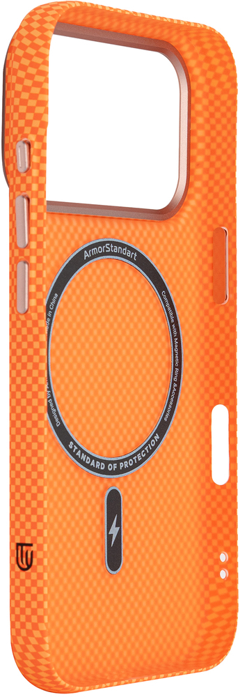 Чехол ArmorStandart LikeCarbon2 SE MagCase для Apple iPhone 17 Pro Kevlar Orange Rose Gold (ARM89168) фото