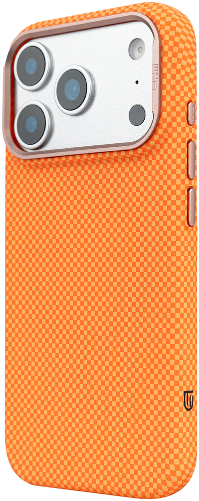 Чехол ArmorStandart LikeCarbon2 SE MagCase для Apple iPhone 17 Pro Kevlar Orange Rose Gold (ARM89168) фото