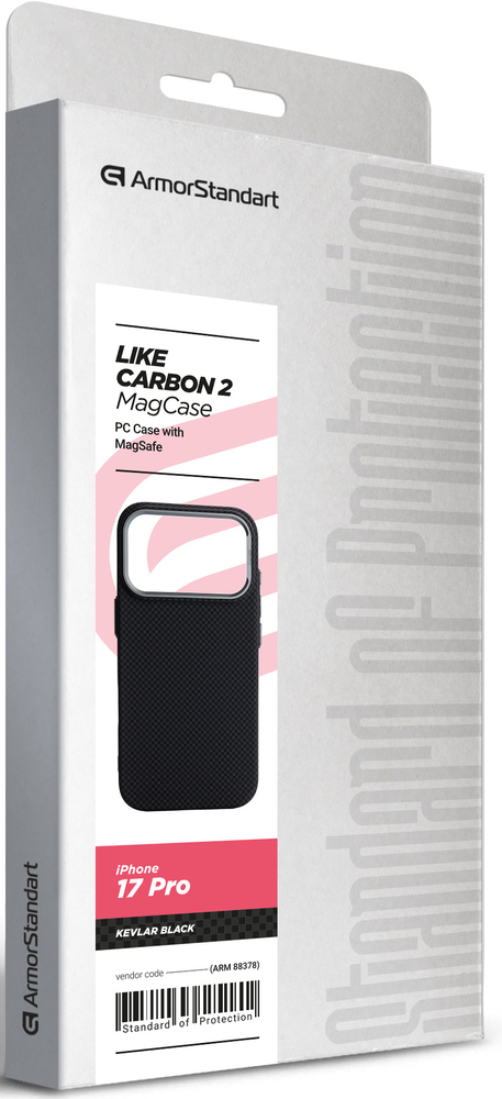 Чехол ArmorStandart LikeCarbon2 MagCase для Apple iPhone 17 Pro Kevlar Black (ARM88378) фото 7