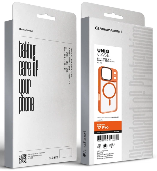 Чехол ArmorStandart Uniq MagCase для Apple iPhone 17 Pro Orange (ARM86622) фото 2