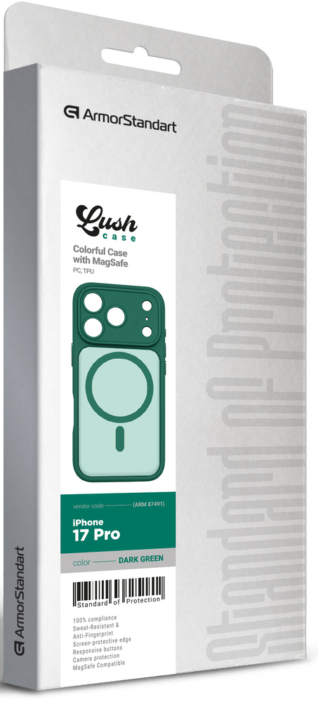 Чехол ArmorStandart Lush MagCase для Apple iPhone 17 Pro Dark Green (ARM87491) фото 6