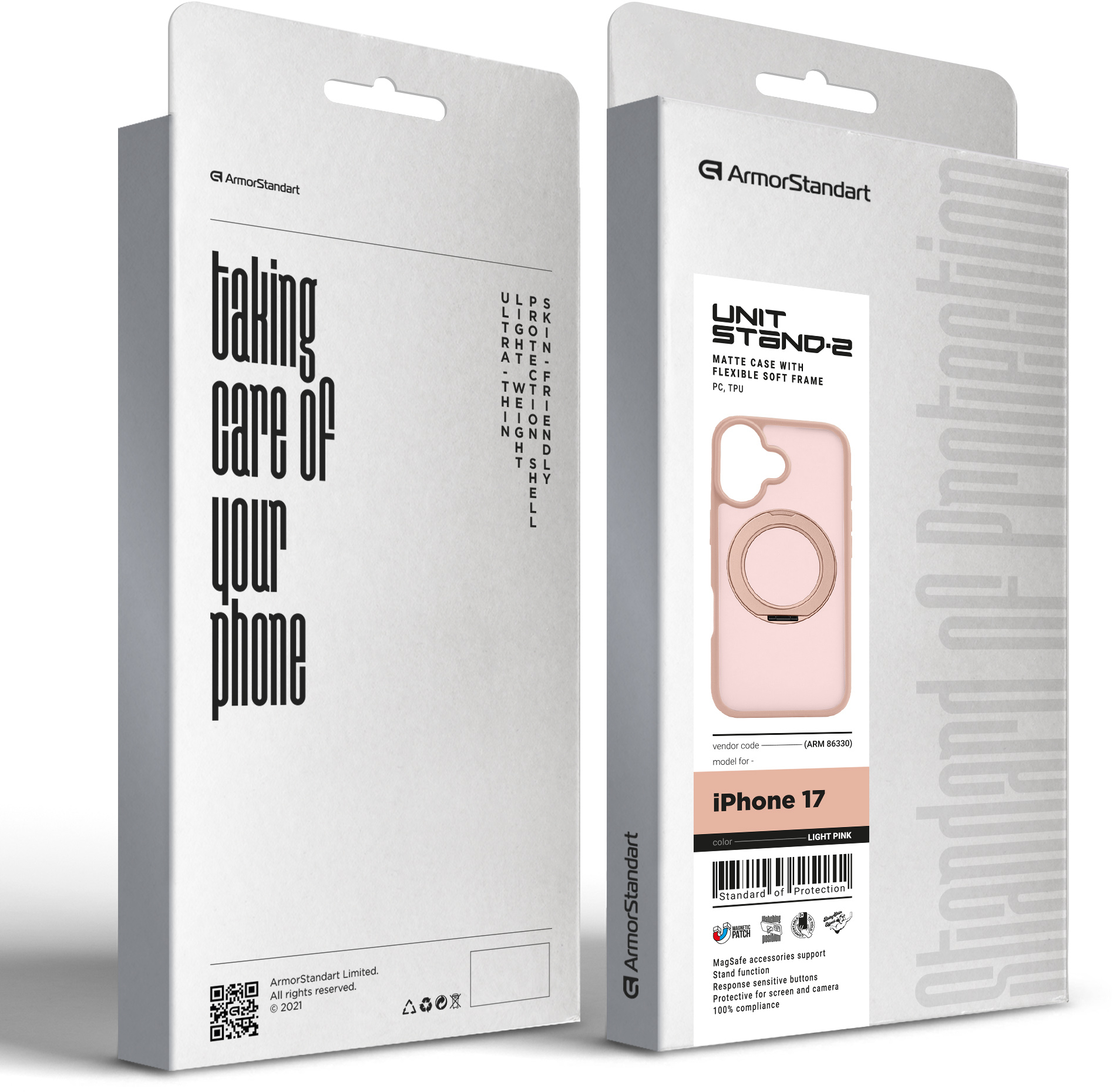 Чохол ArmorStandart Unit Stand2 для Apple iPhone 17 Light Pink (ARM86330)фото3