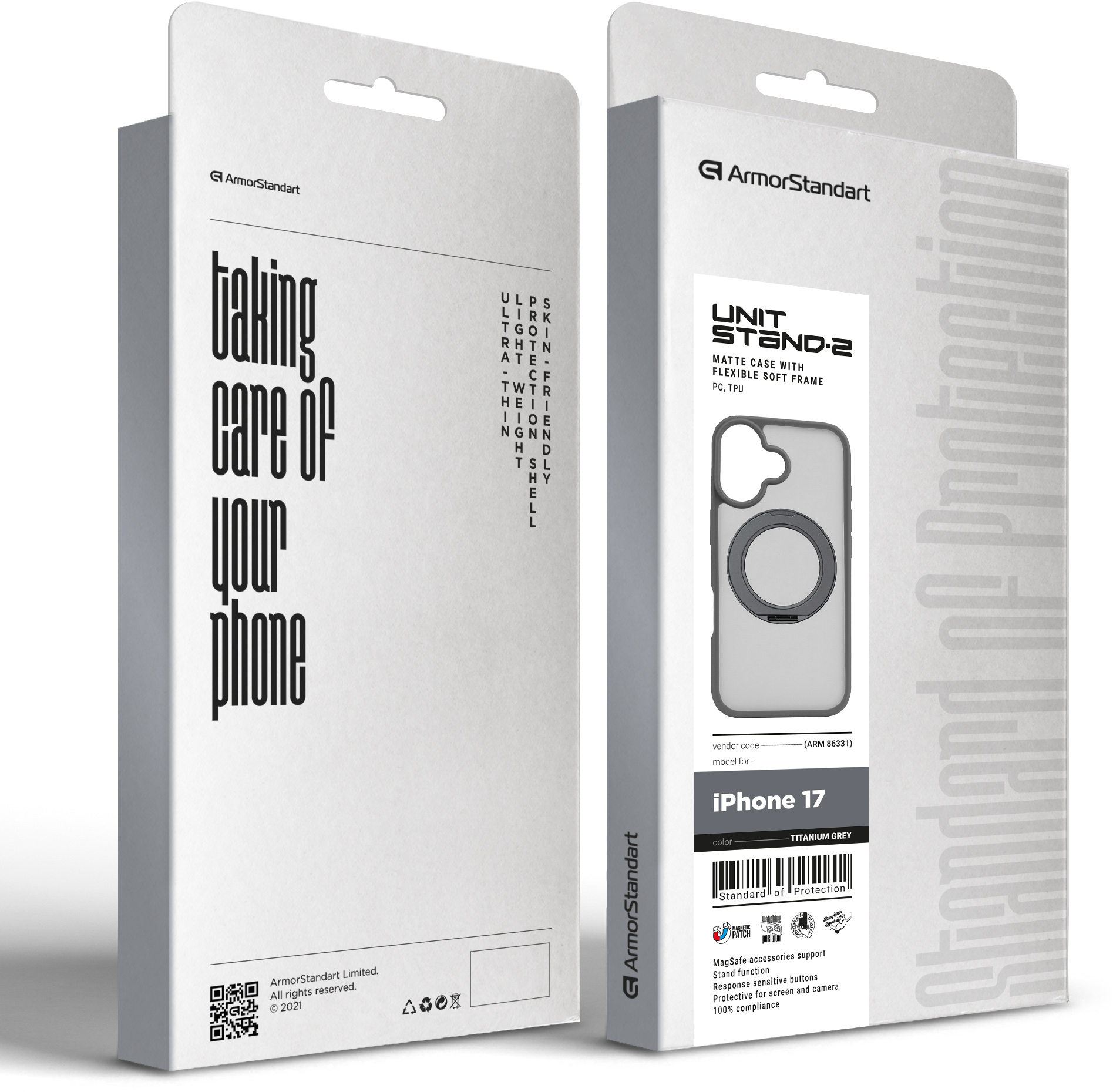 Чохол ArmorStandart Unit Stand2 для Apple iPhone 17 Titanium Grey (ARM86331)фото3