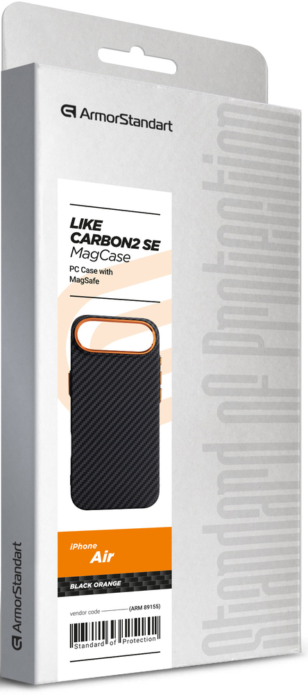 Чехол ArmorStandart LikeCarbon2 SE MagCase для Apple iPhone Air Black Orange (ARM89155) фото