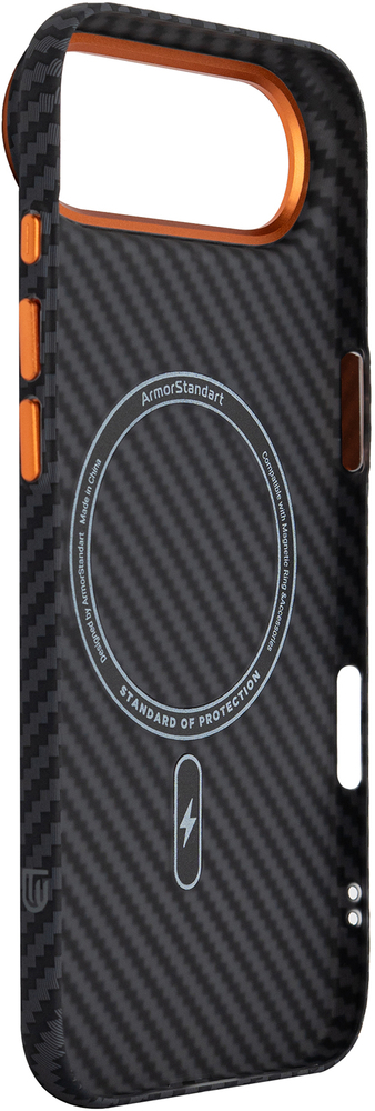 Чехол ArmorStandart LikeCarbon2 SE MagCase для Apple iPhone Air Black Orange (ARM89155) фото