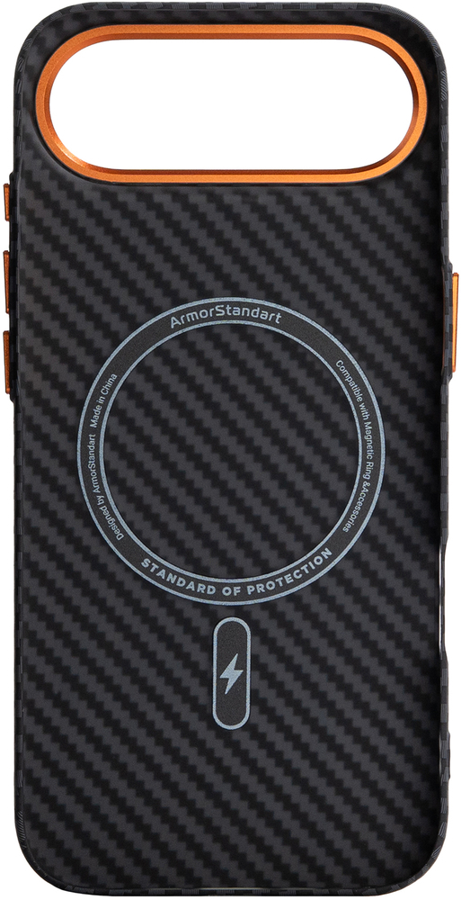 Чехол ArmorStandart LikeCarbon2 SE MagCase для Apple iPhone Air Black Orange (ARM89155) фото