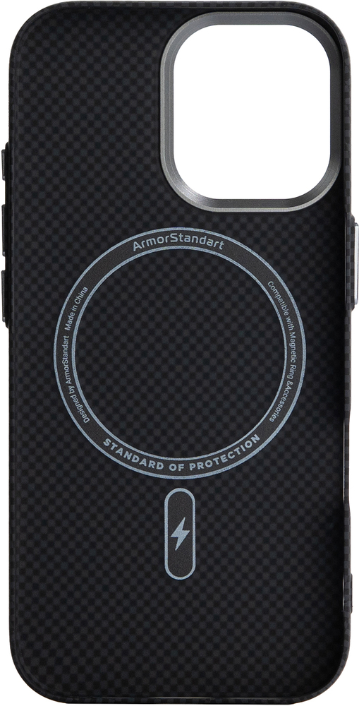 Чохол ArmorStandart LikeCarbon2 MagCase для Apple iPhone 17 Kevlar Black (ARM88379)фото5