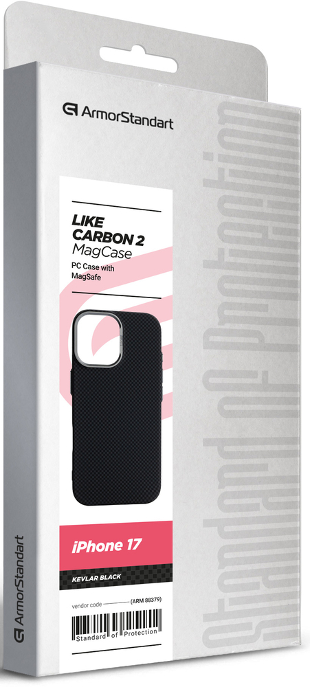 Чохол ArmorStandart LikeCarbon2 MagCase для Apple iPhone 17 Kevlar Black (ARM88379)фото7