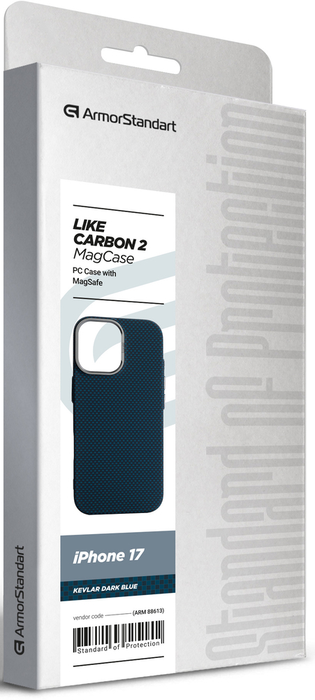 Чехол ArmorStandart LikeCarbon2 MagCase для Apple iPhone 17 Kevlar Dark Blue (ARM88613) фото 7