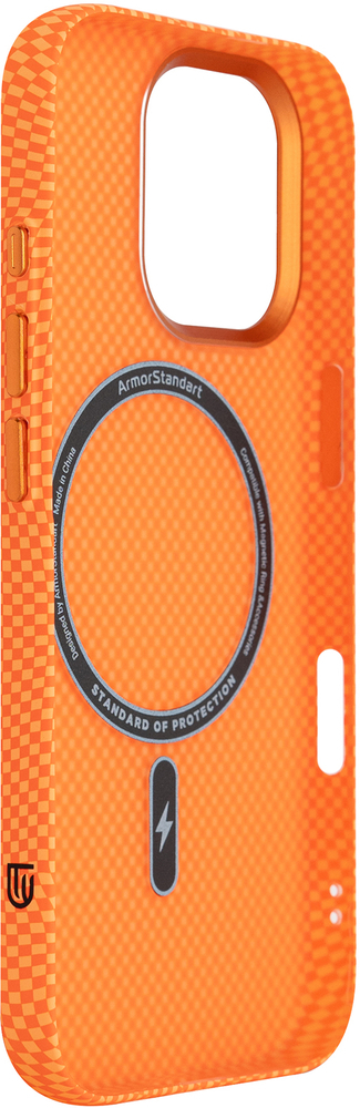 Чехол ArmorStandart LikeCarbon2 MagCase для Apple iPhone 17 Kevlar Orange (ARM88614) фото 6