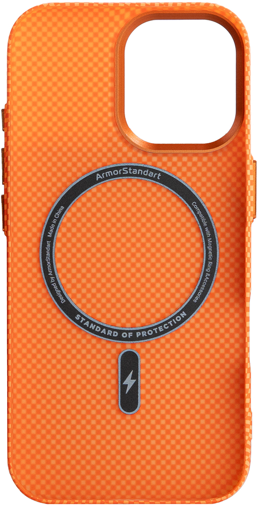 Чехол ArmorStandart LikeCarbon2 MagCase для Apple iPhone 17 Kevlar Orange (ARM88614) фото 5