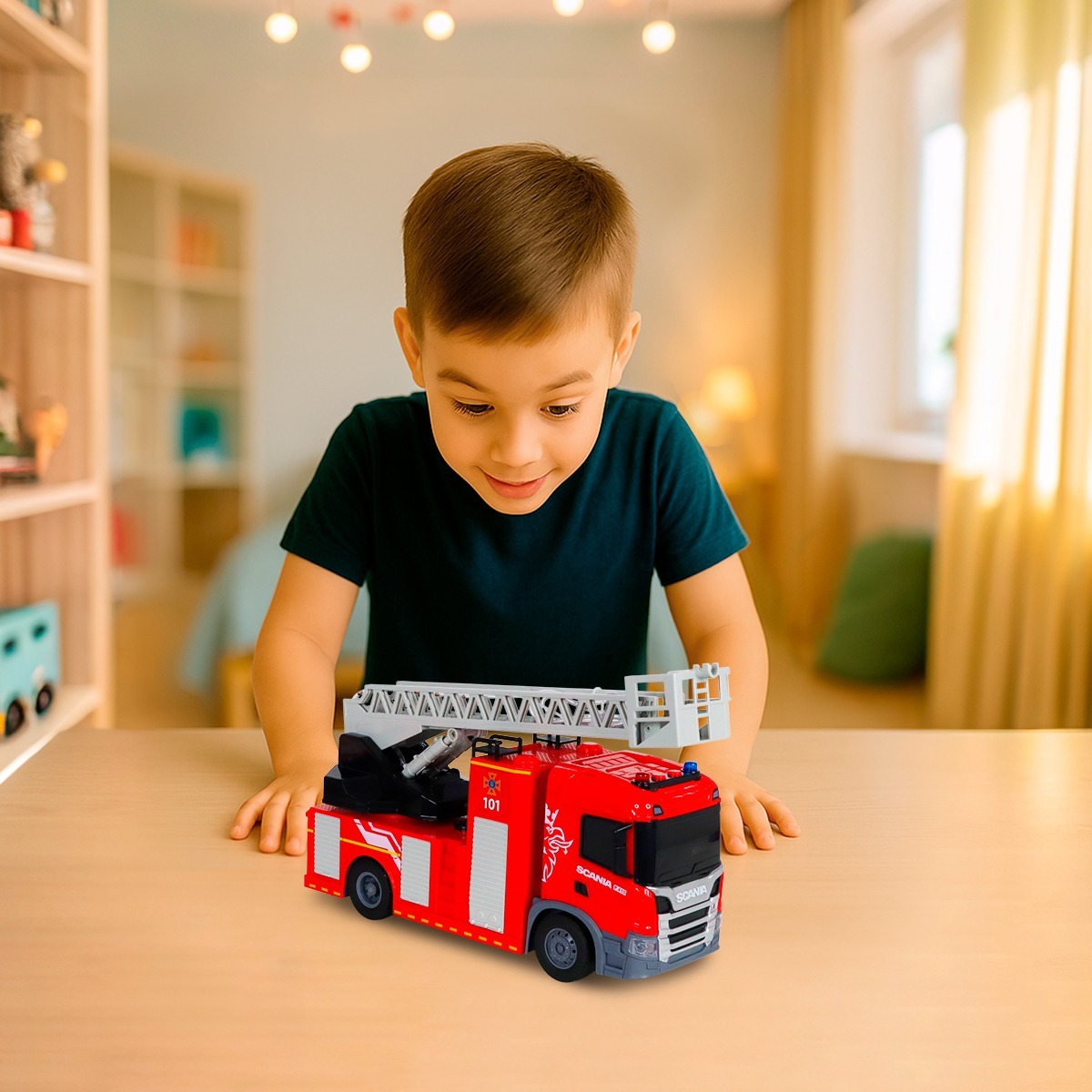 Автомодель серії Big Truck – Пожежна машин Scania (світло, звук, функ. води) (6407KS)фото9