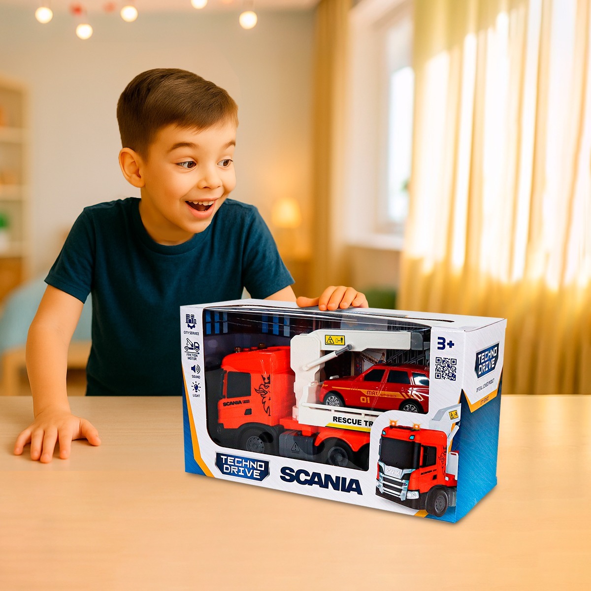 Набор игровой серии Big Truck – Эвакуатор Scania с машиной (свет, звук) (6408KS) фото10