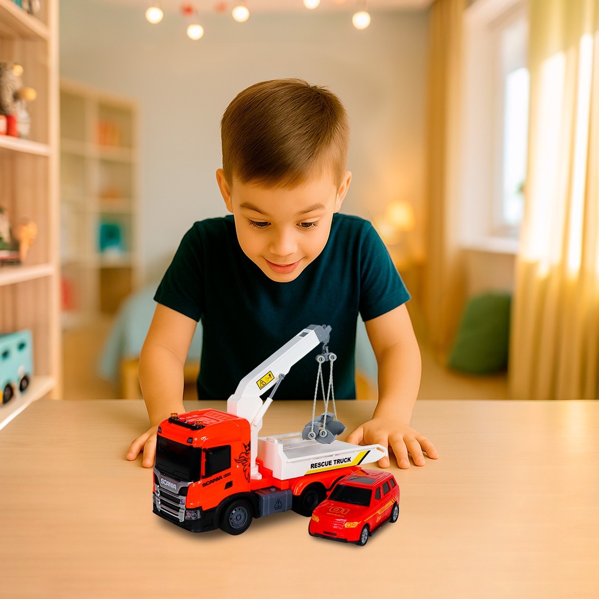 Набор игровой серии Big Truck – Эвакуатор Scania с машиной (свет, звук) (6408KS) фото9
