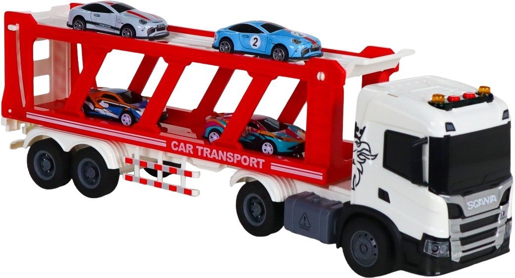 Набор игровой серии Large Truck – Автоперевозчик Scania (автоперевозчик, 4 машины, свет, звук) (6414KS) фото 