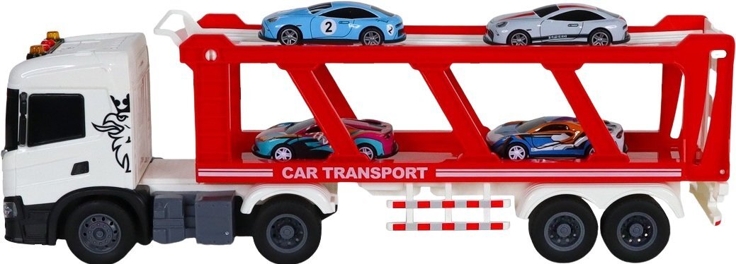 Набор игровой серии Large Truck – Автоперевозчик Scania (автоперевозчик, 4 машины, свет, звук) (6414KS) фото 