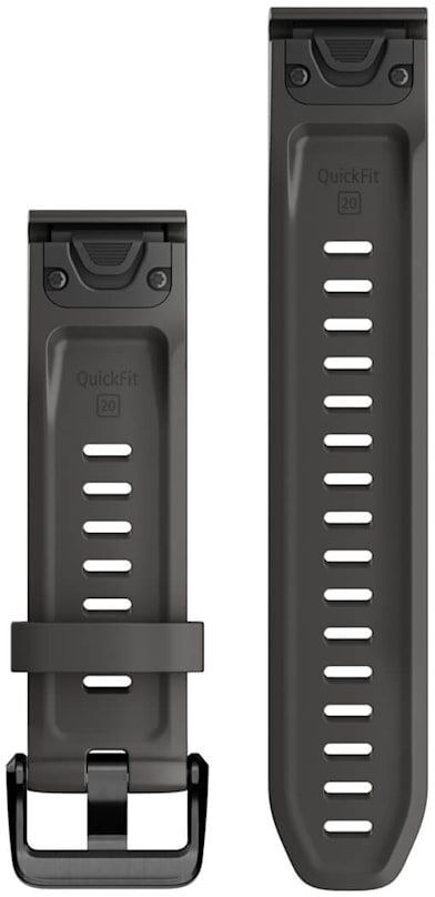 Ремінець Garmin Fenix 7S, 20mm QuickFit Graphite Silicone Band (010-13102-01)фото