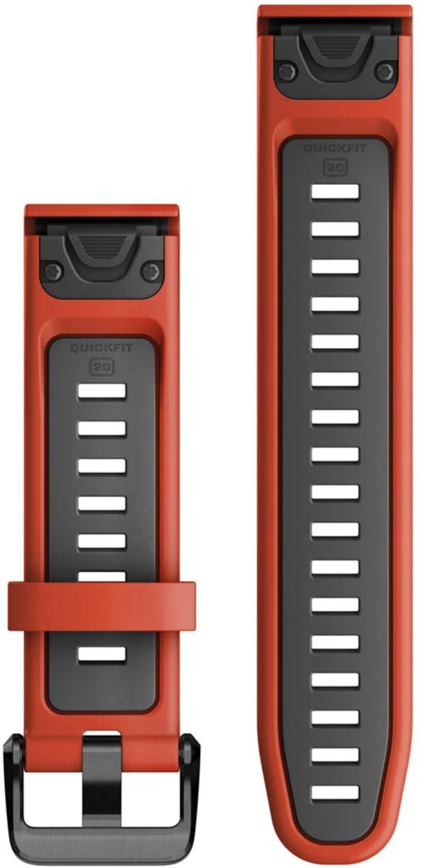 Ремешок Garmin EpixPRO (g2), 20mm QuickFit Fl Red/Grpht Silicone Band (010-13279-04) фото 