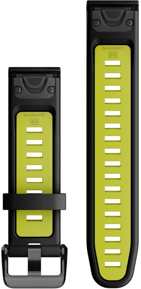 Ремешок Garmin EpixPRO (g2), 20mm QuickFit Blk/Lime Silicone Bnd (010-13279-03) фото 