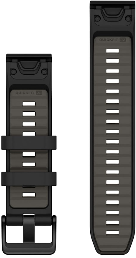 Ремешок Garmin Fenix 8, 22mm, QF Blk/Pebble Gry Silicone Band (010-13392-00) фото 