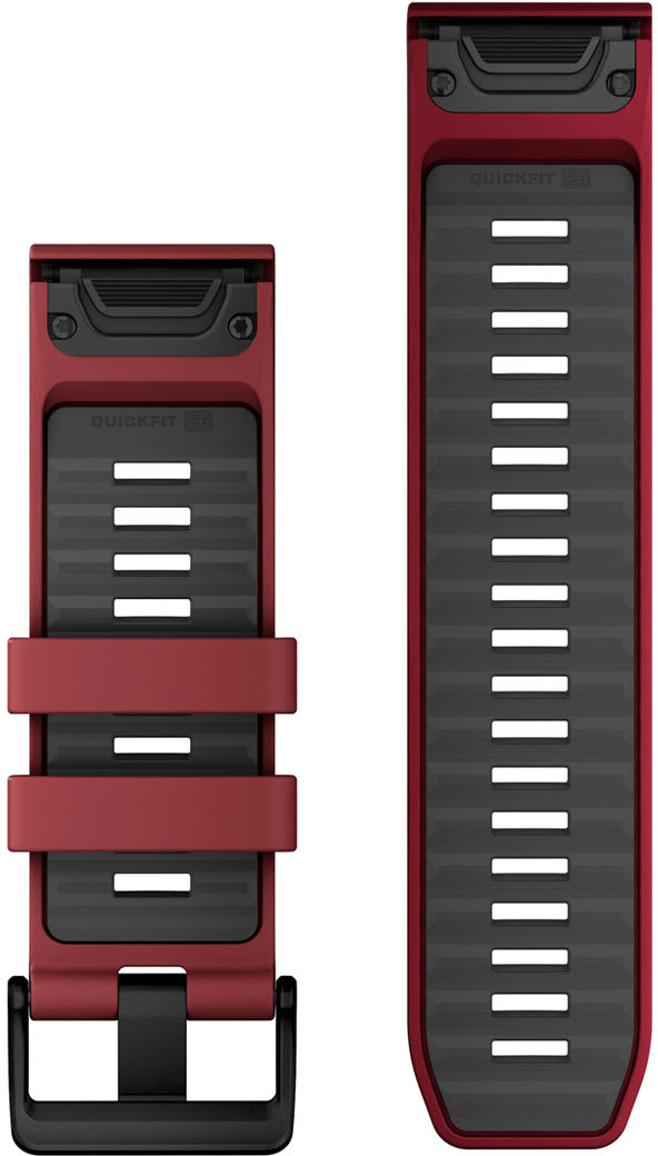 Ремешок Garmin Fenix 8, 26mm, QF Marsala/Graphite Silicone Bnd (010-13393-06) фото 