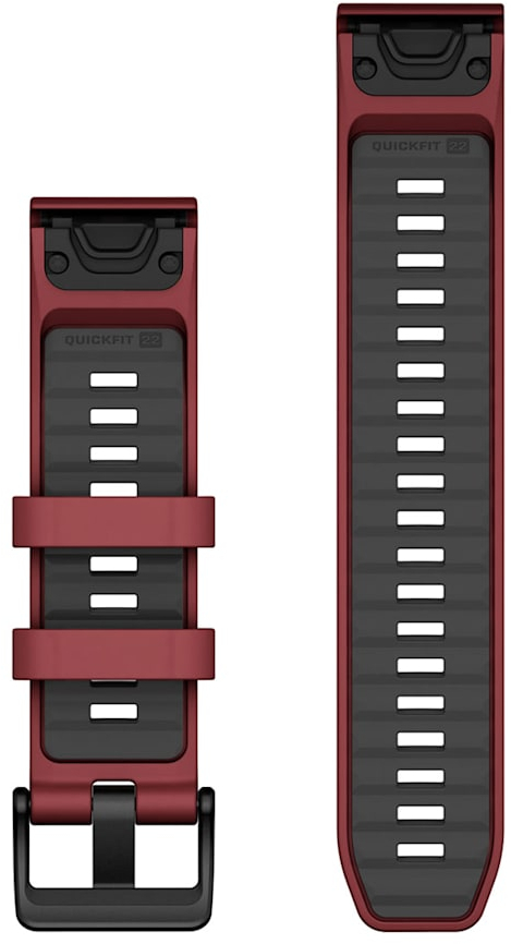 Ремешок Garmin Fenix 8, 22mm, QF Marsala/Graphite Silicone Bnd (010-13392-06) фото 