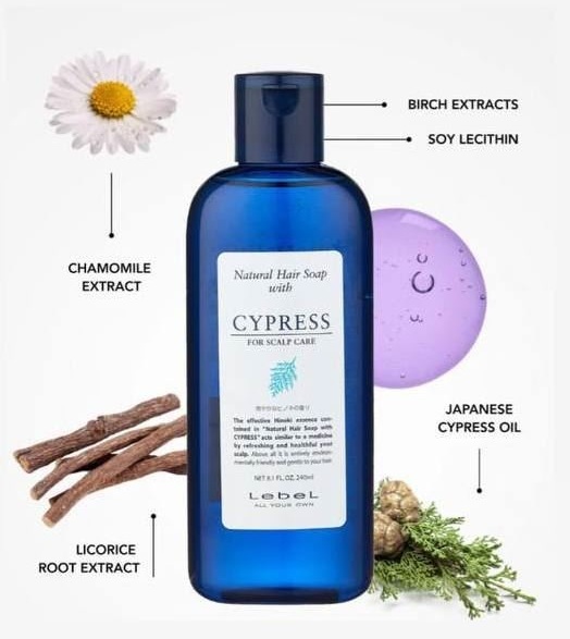 Шампунь с экстрактом кипариса Lebel Cypress Shampoo для сухой чувствительной кожи 240 мл фото 2