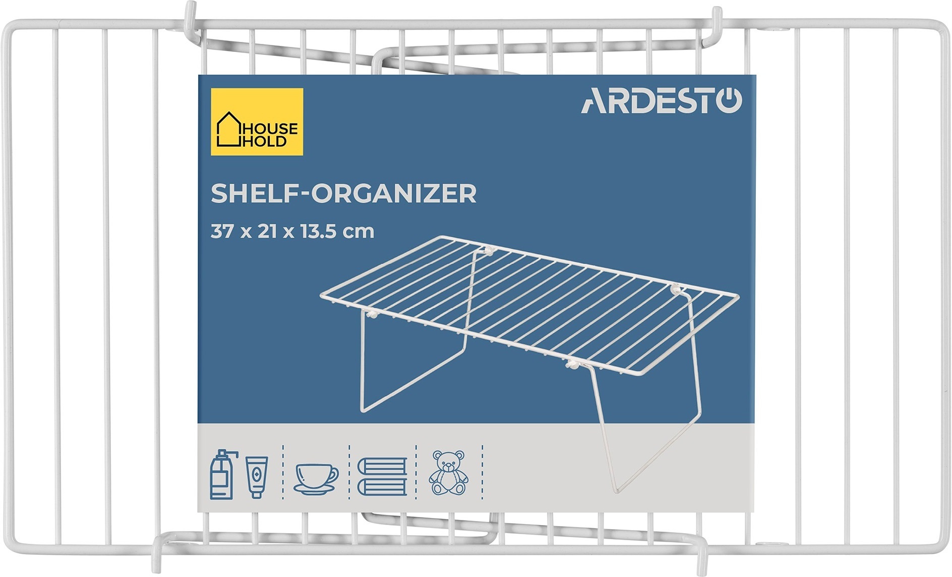 Полка-органайзер ARDESTO 37x21x13.5см, металл, белый (ARHK4507W) фото 