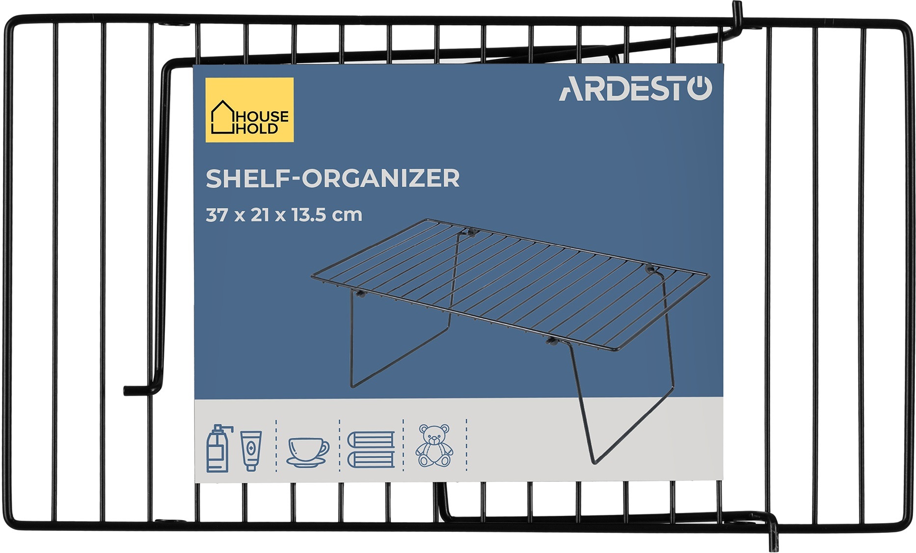 Полка-органайзер ARDESTO 37x21x13.5см, металл, черный (ARHK4507B) фото 