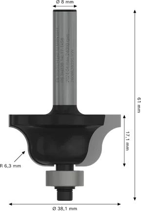 Фреза профільна Bosch Professional Std S8 R6.3 B12.7 L17 (2.608.628.395) фото2