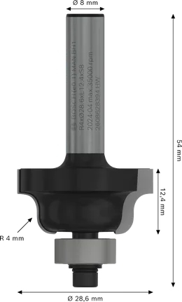Фреза профільна Bosch Professional Std S8 R4 B8 L12.4 (2.608.628.394) фото2