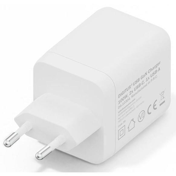 Зарядний пристрій DIGITUS GaN 2хUSB-C, 1хUSB-A, 100Wфото