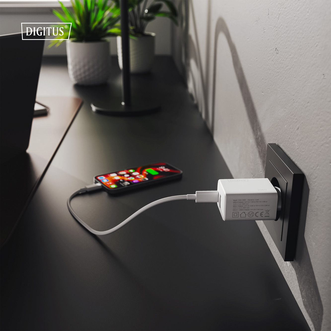 Зарядний пристрій DIGITUS GaN 1хUSB-C, 1хUSB-A, 30Wфото11