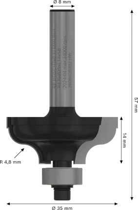 Фреза профільна Bosch Professional Std S8 R4.8 B11 L14.3 (2.608.628.393) фото2