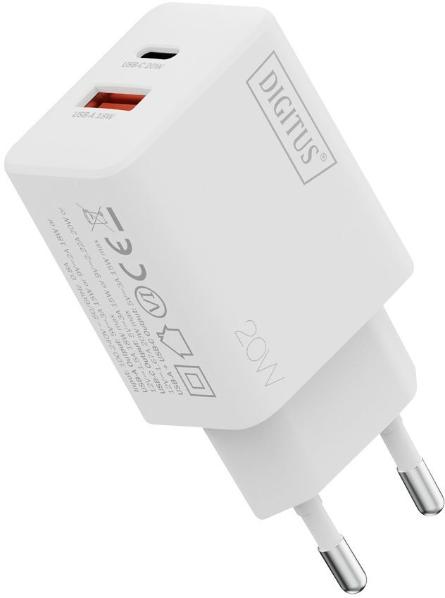 Зарядний пристрій DIGITUS 1хUSB-C, 1хUSB-A, 20Wфото