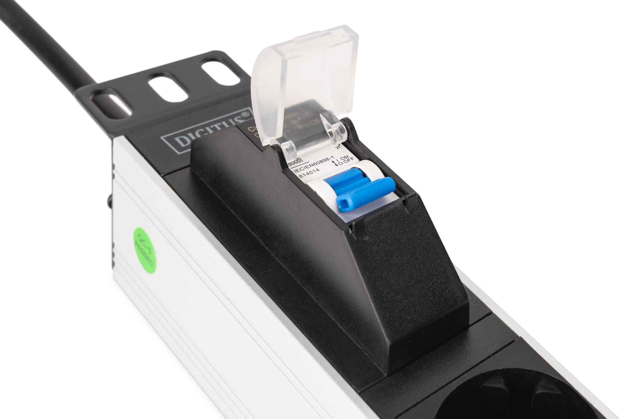 Пристрій розподілу електроживлення DIGITUS 1U, 7xSchuko, 16A, 250V, автомат, вилка Schuko (DN-95439)фото