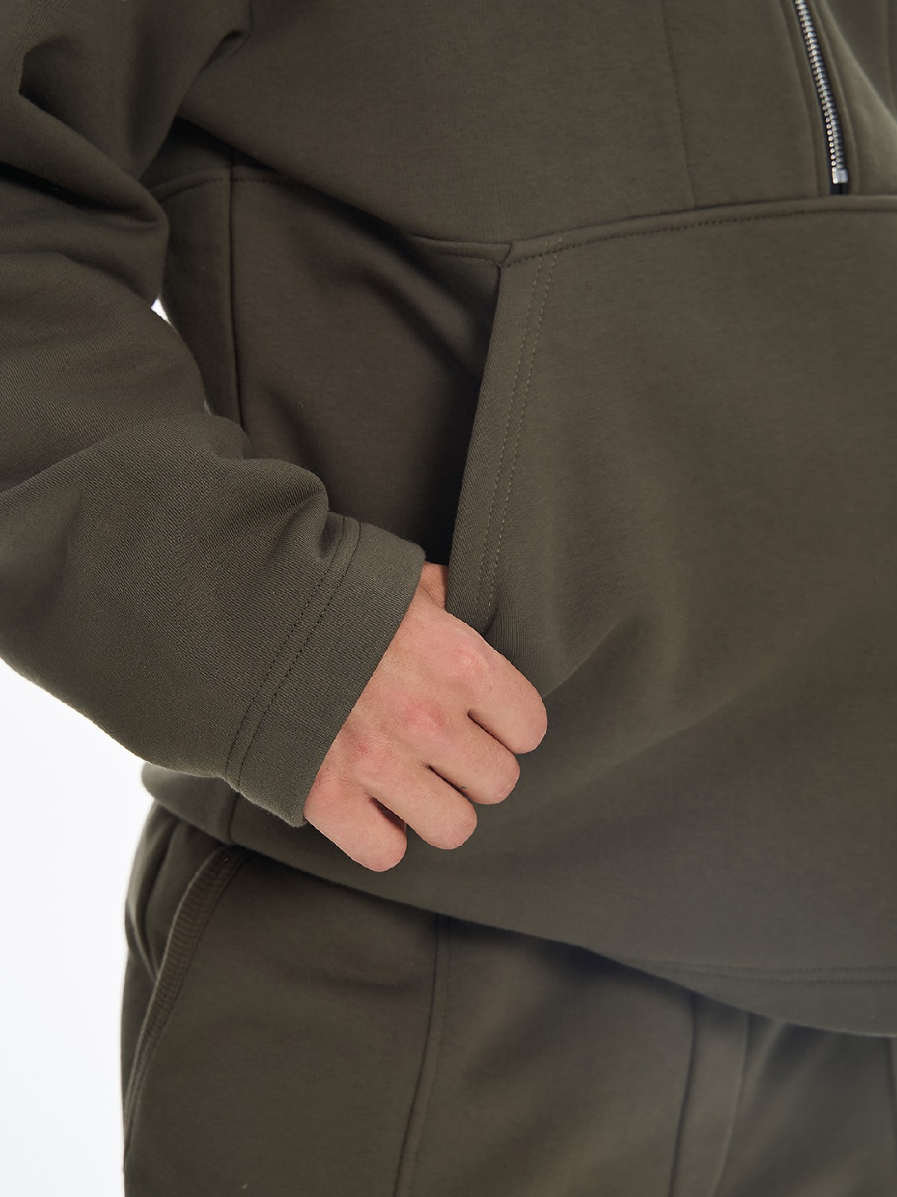 Толстовка утепленная мужская Roza 241224 L оливковая фото 