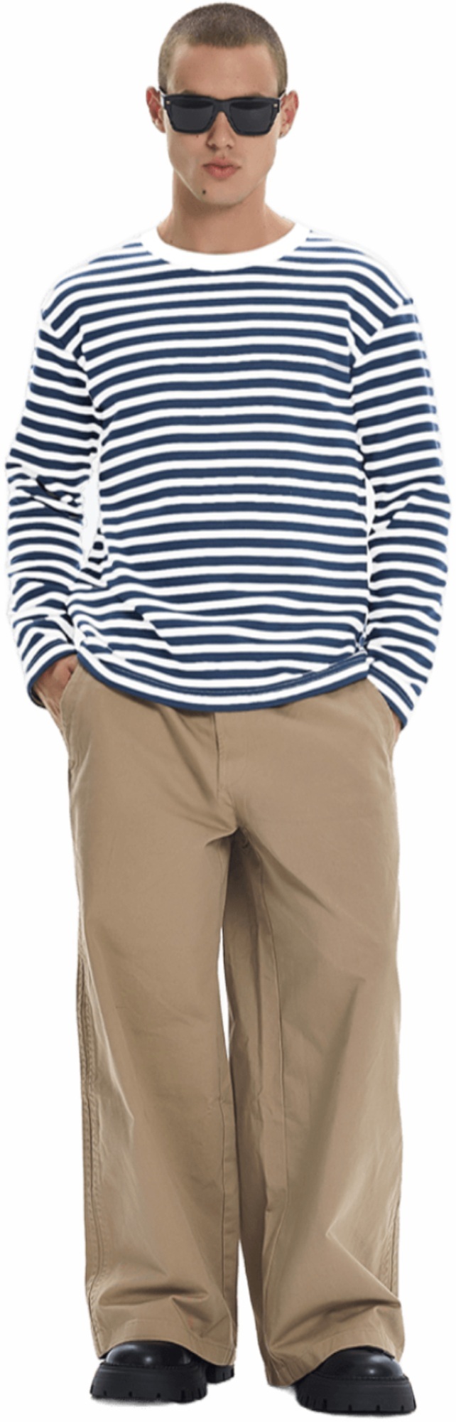 Лонгслив чоловічий Roza 241225 M біло-синійфото3