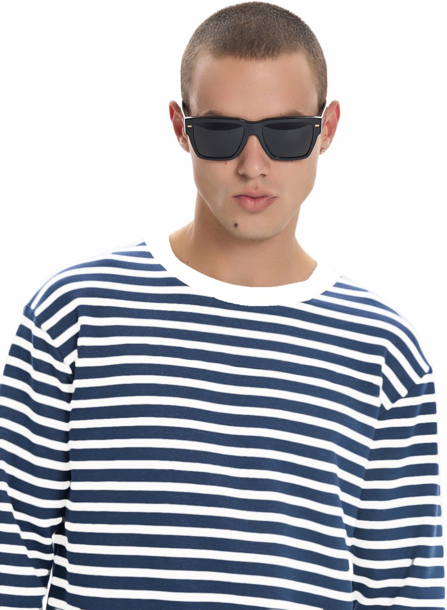 Лонгслив чоловічий Roza 241225 2XL біло-синійфото4