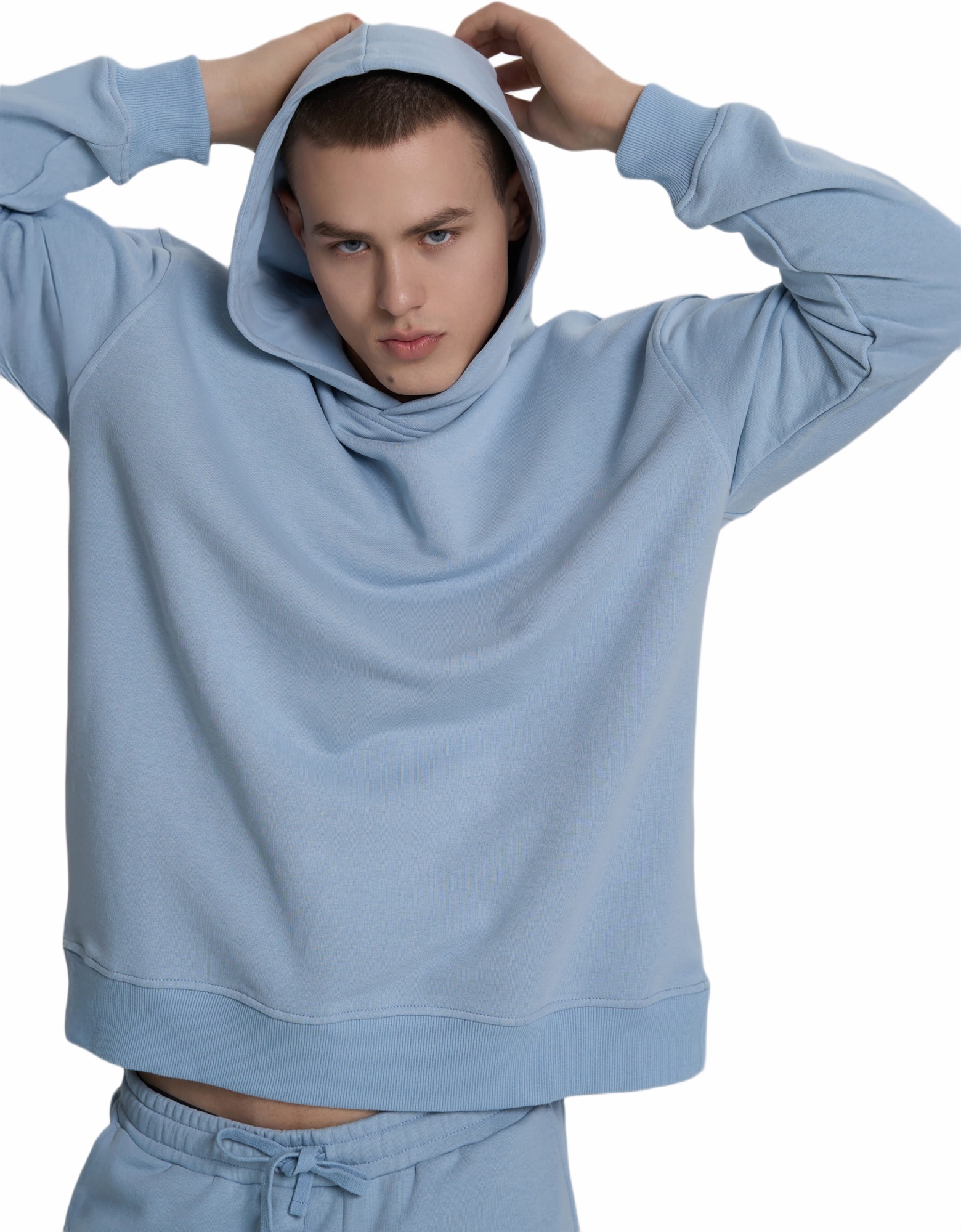 Худи мужское Roza 240619 XL серо-голобое фото 4