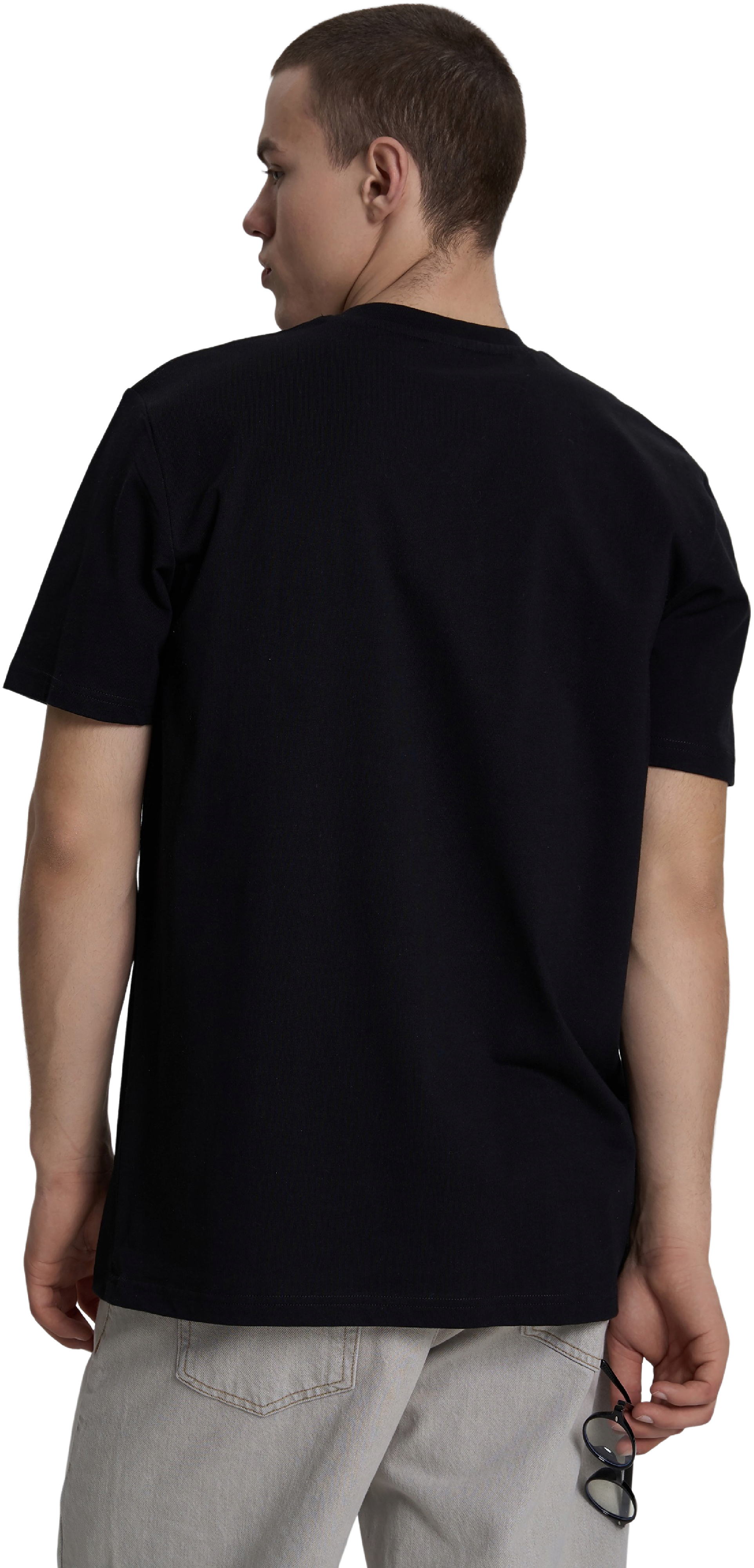 Футболка бавовняна чоловіча Roza 231101 L чорнафото