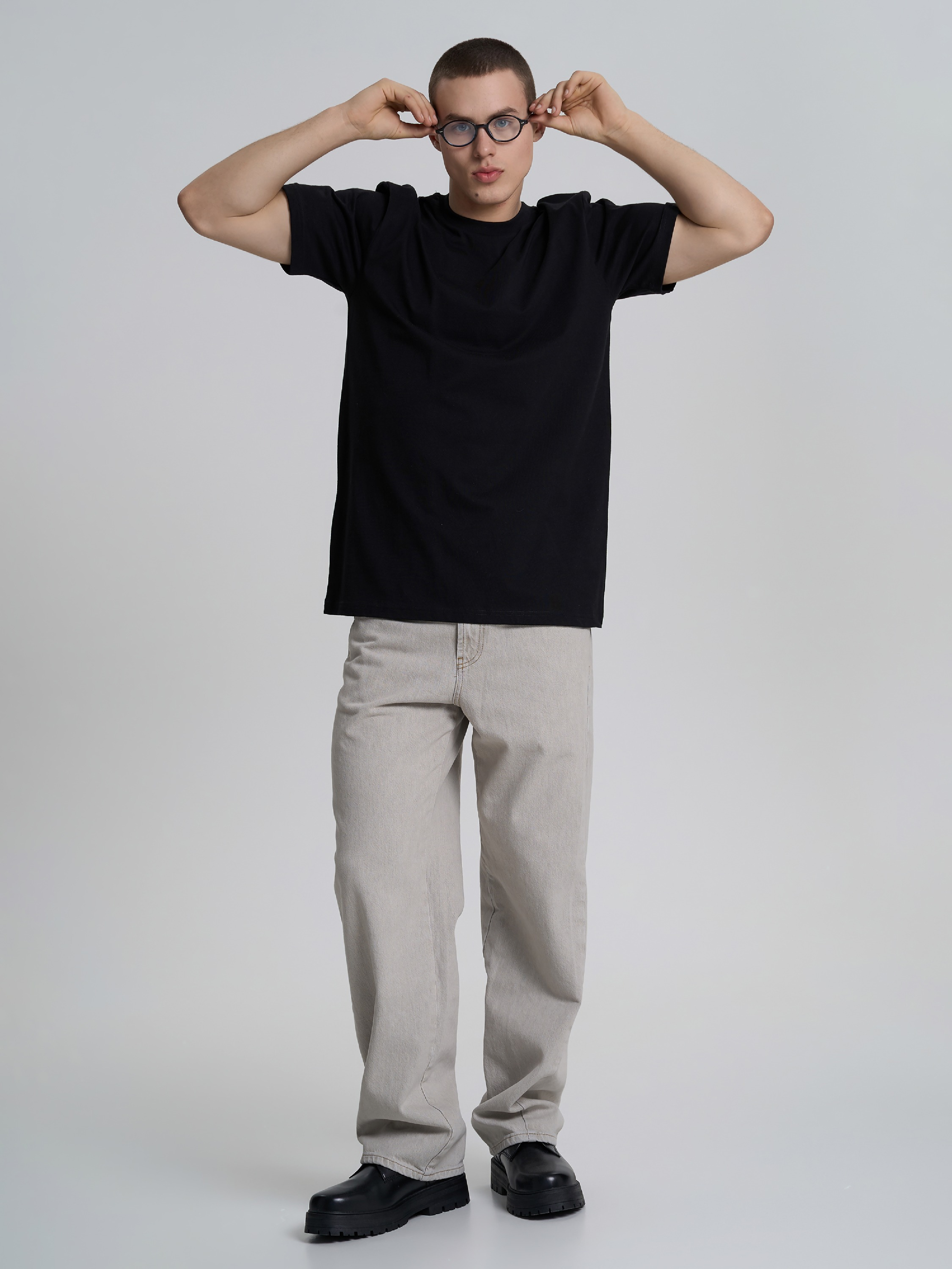 Футболка бавовняна чоловіча Roza 231101 XL чорнафото