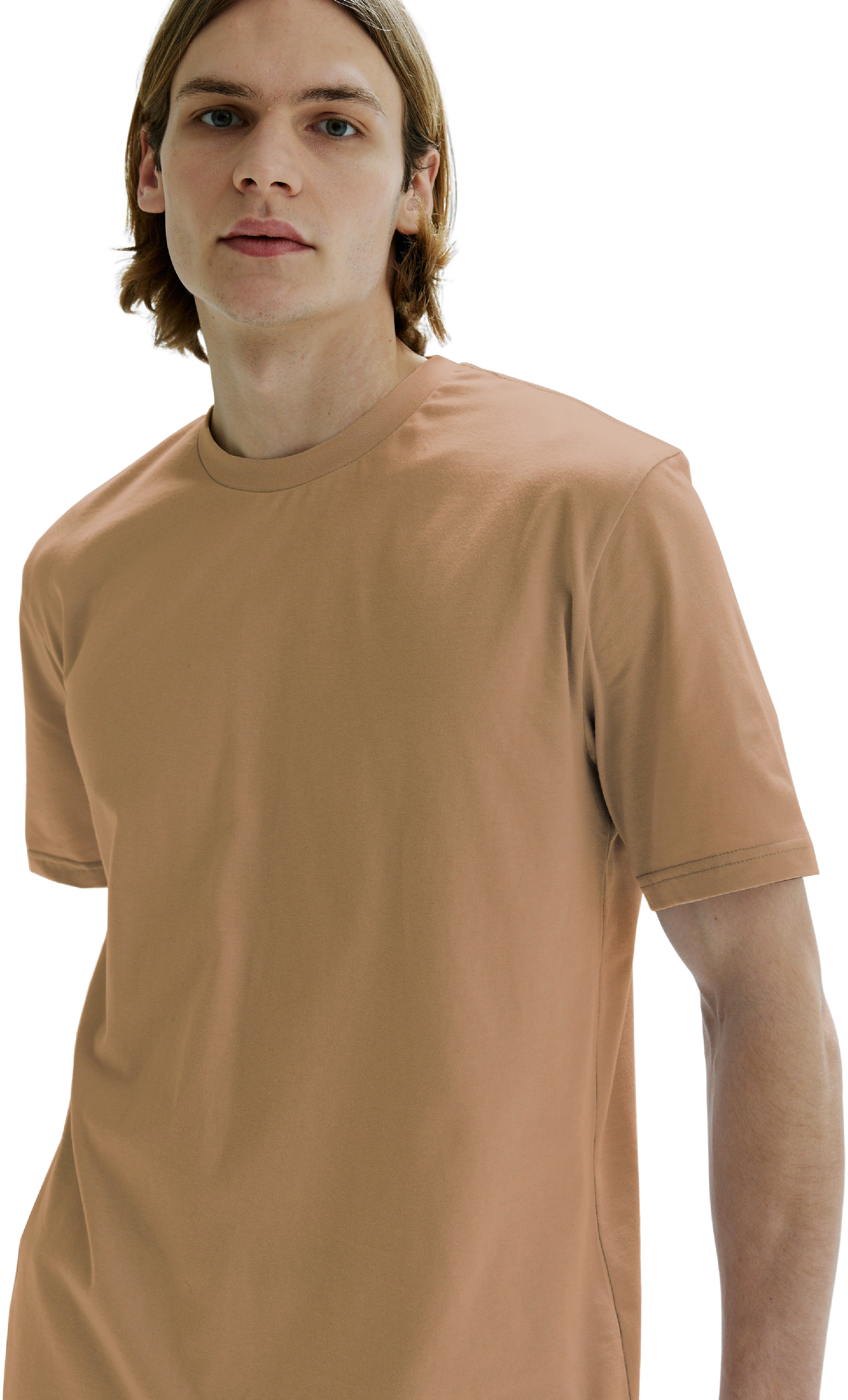 Футболка хлопковая мужская Roza 231101 L темно-бежевая фото 2