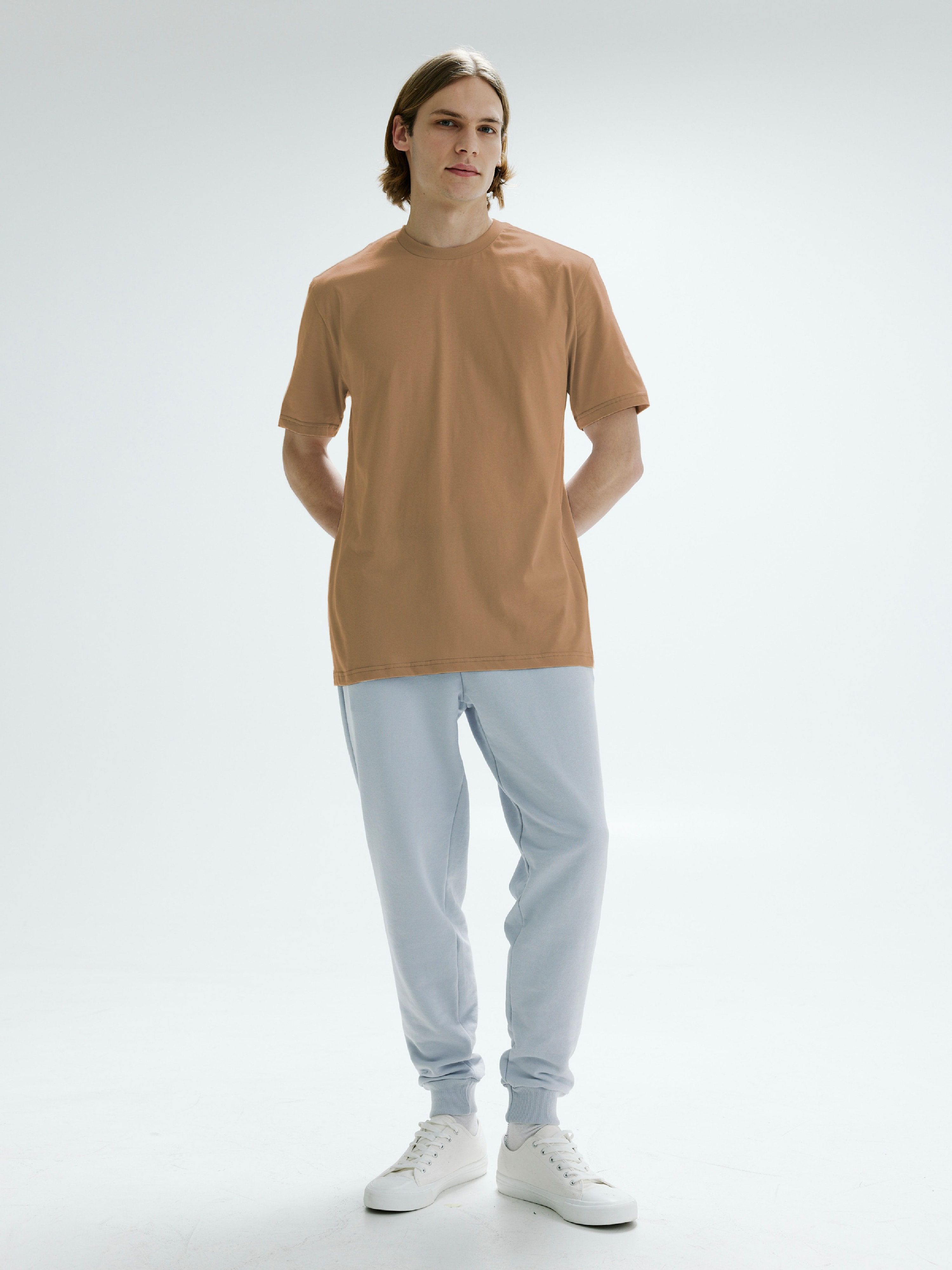 Футболка хлопковая мужская Roza 231101 XL темно-бежевая фото 3