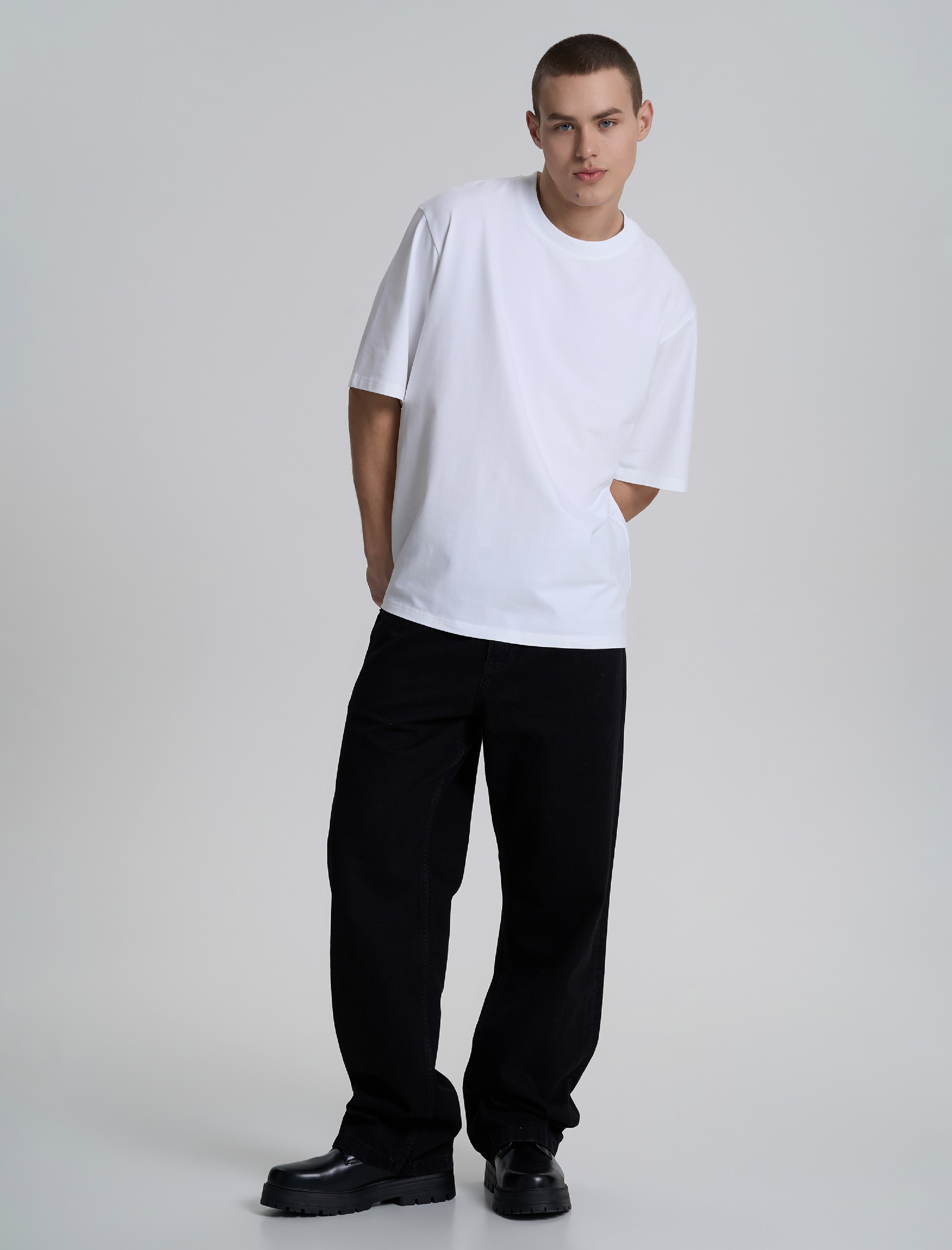 Футболка хлопковая мужская Roza 231117 XL белая фото 4