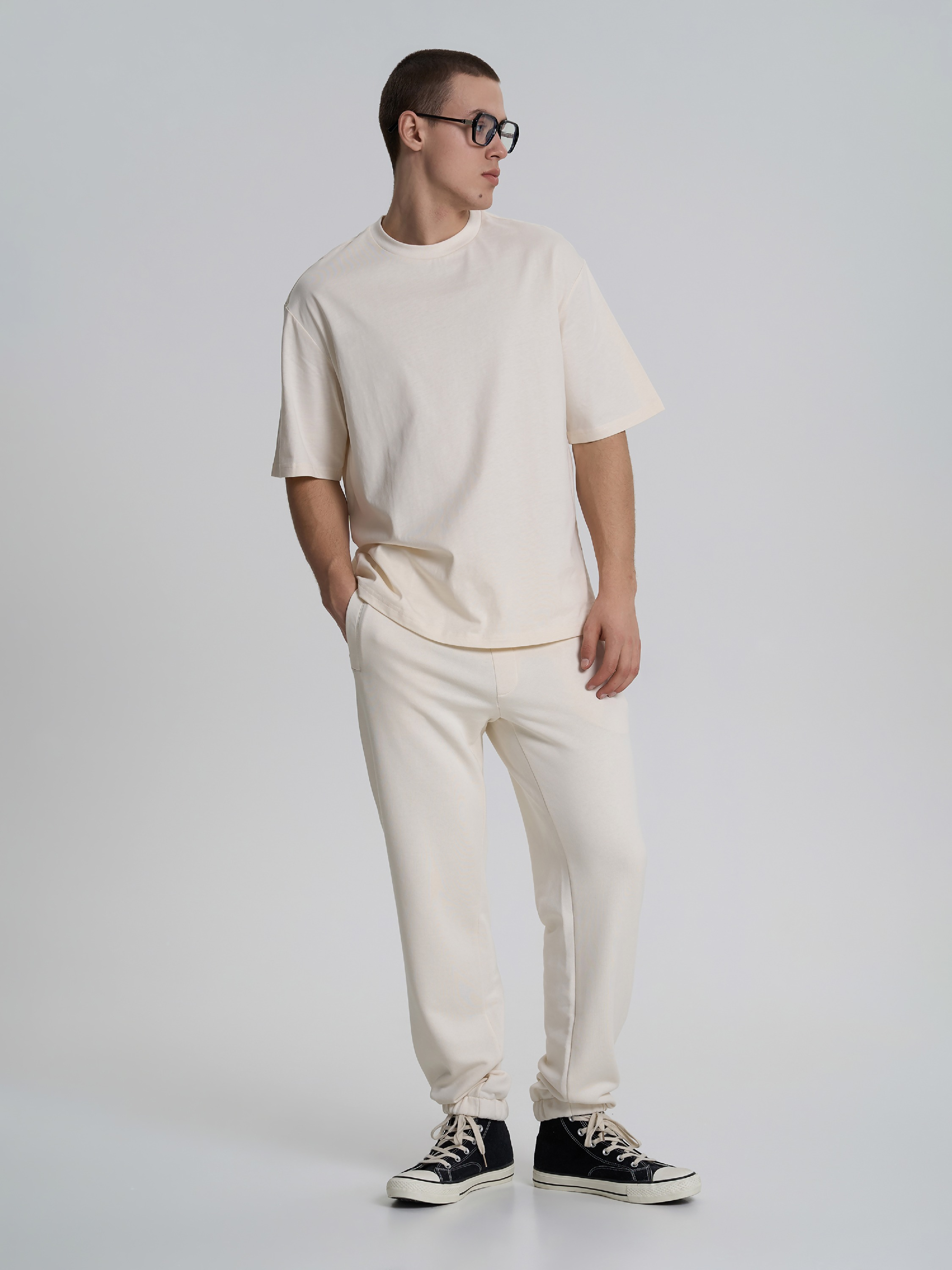 Футболка хлопковая мужская Roza 230926 S светло-бежевая фото 4