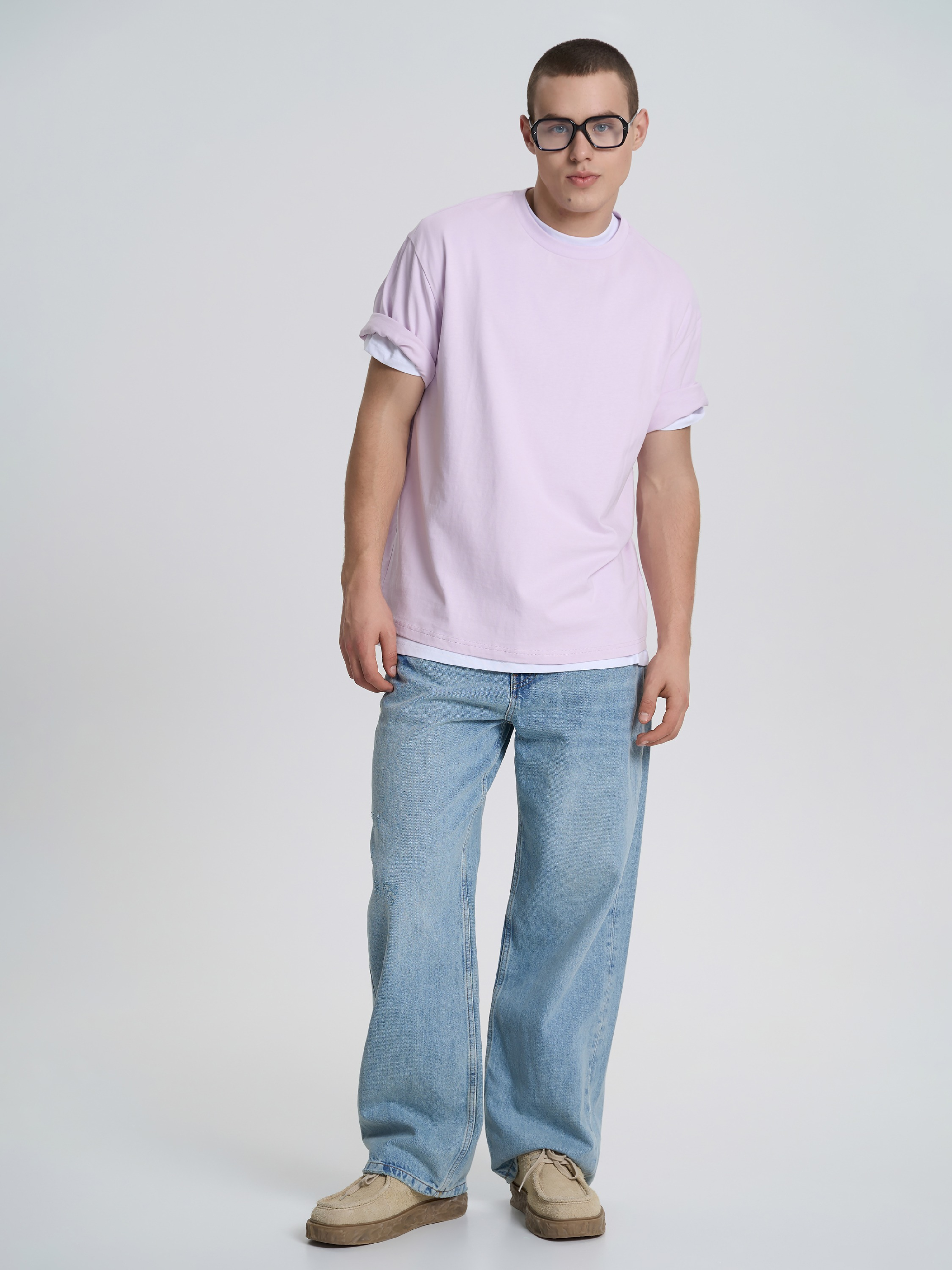 Футболка хлопковая мужская Roza 230926 XL лавандовая фото 4
